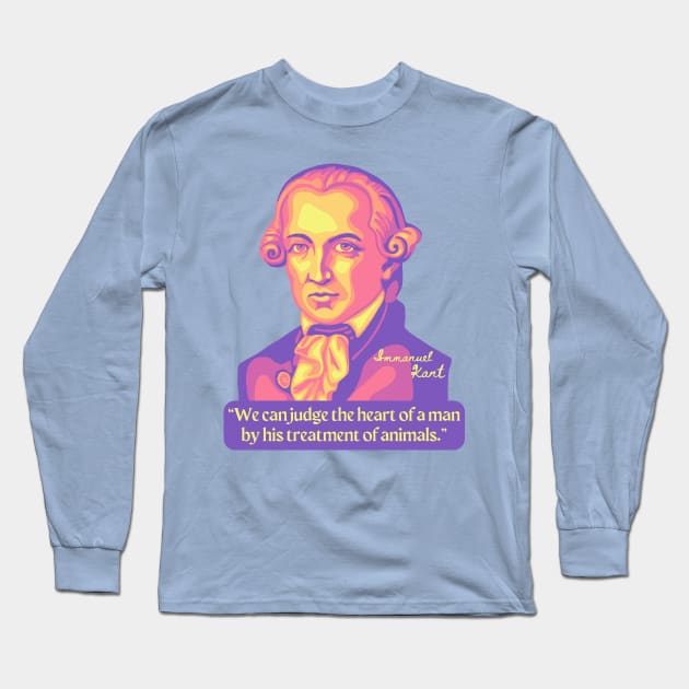 Emmanuel Kant Portrait and Quote Long Sleeve T-Shirt by Slightly Unhinged